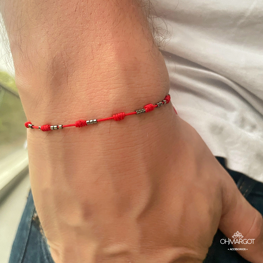 PULSERA PROTECCIÓN 7 NUDOS PLOMO
