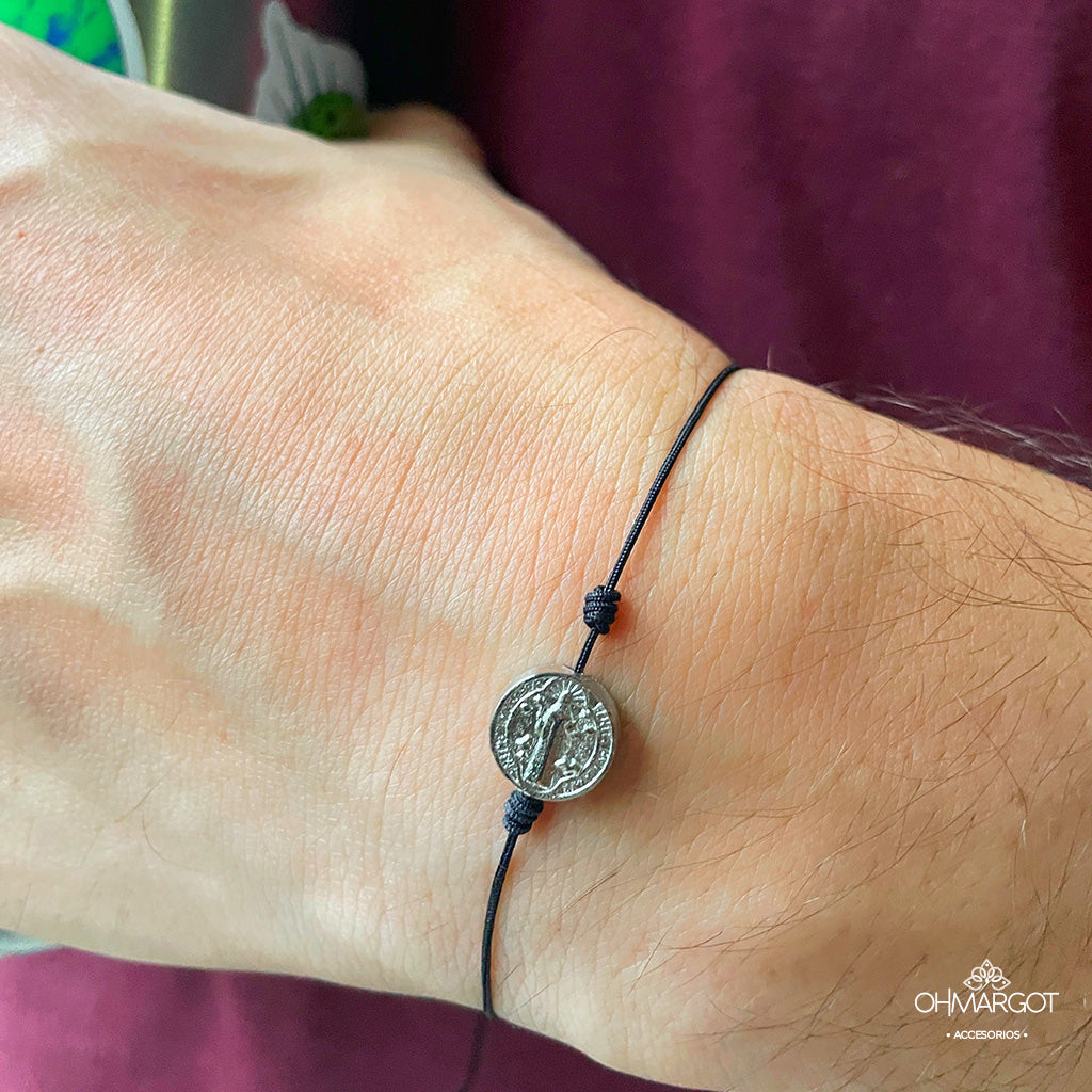 PULSERA PROTECCIÓN SAN BENITO VINTAGE HOMBRE