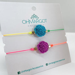 PULSERA DUO MAXI ROSAS