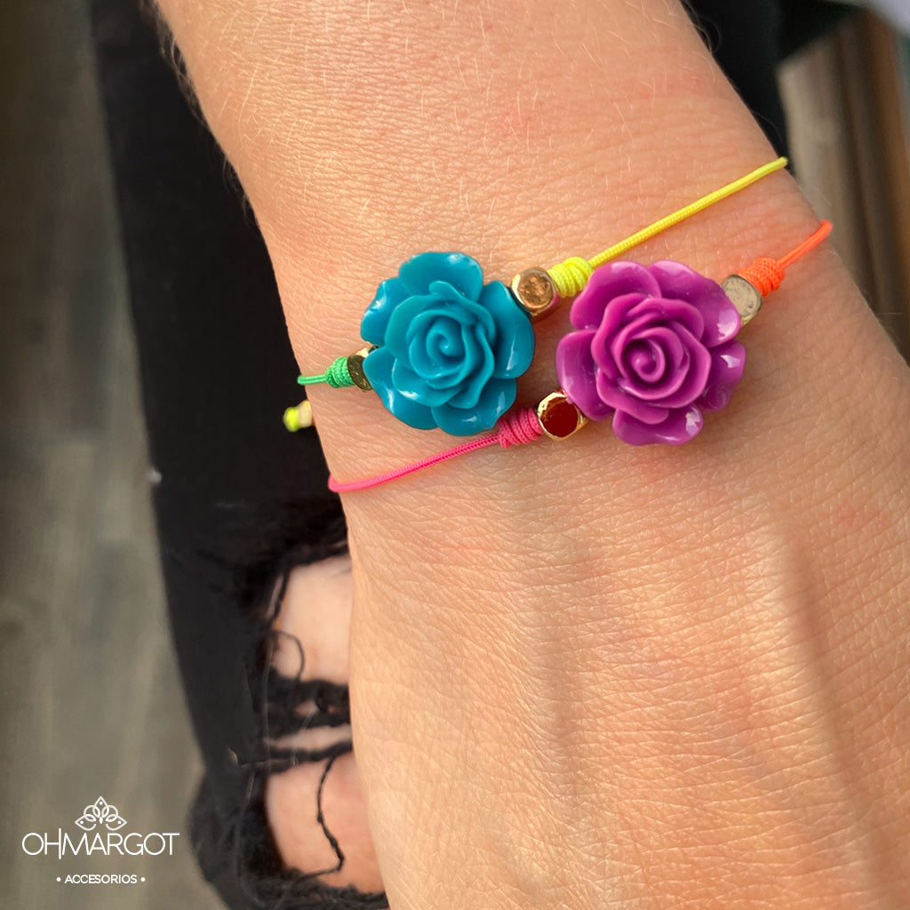 PULSERA DUO MAXI ROSAS